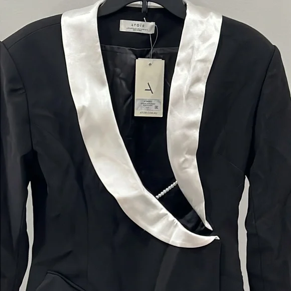 Atoir Mira Blazer Dress in Black & Cream